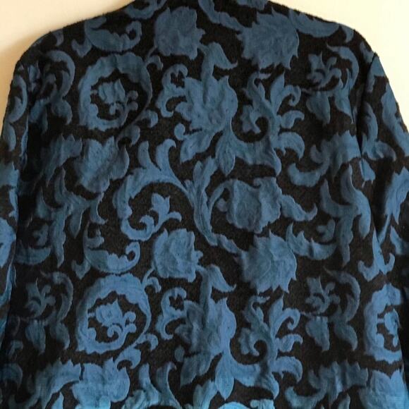 Vintage XL Maggie Sweet blazer blue art nouveau business casual blue black ombré - Picture 6 of 9